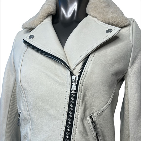 Ugg Australia Andee Leather Cycle Jacket NWT Sz Sm # motorcycle sheep - Picture 5 of 8
